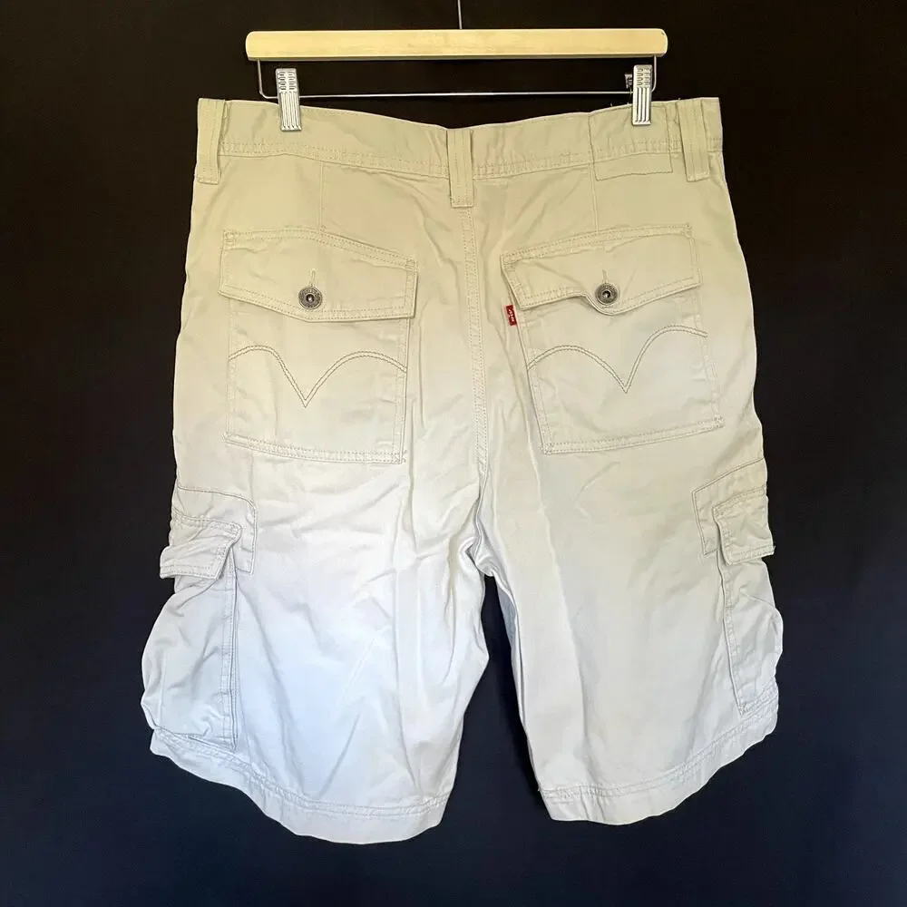 Levi's cargo pants beige men's size W36 cotton‎ multiple pockets summery style